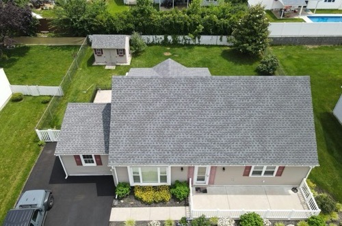 Aerial view of the roof showing the eave and rake edges